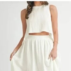 Mable Small sage green skirt and top set
